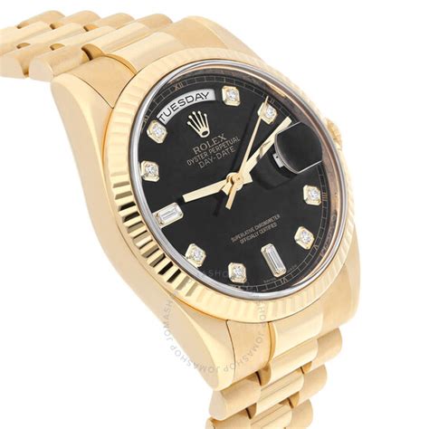 Rolex Day Date Automatic Diamond Black Dial Men's Watch .